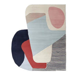 The Calm Curve Composition Hand Tufted Area Rug features a striking abstract design with bold geometric shapes in soft pastels and deep hues. Perfect for contemporary living room spaces, this wool rug adds an artistic touch to any decor. Ideal for those seeking living room area rugs in an 8x10 size.