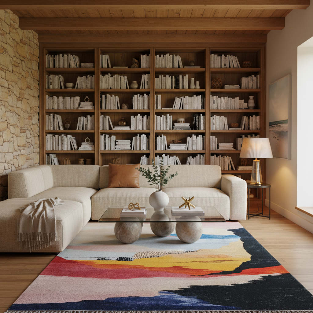 Calming Colors Easy Viscose Hand Knotted Wool Rug