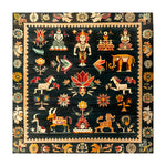 The Cambodian Heritage Wool Hand Knotted Area Rug features a vibrant, traditional design with intricate patterns and motifs, perfect for adding a touch of elegance to your living room. This exquisite wool rug showcases detailed imagery, including mythical creatures and floral elements, making it an ideal choice for those seeking unique area rugs for living room spaces.