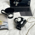 Camellia Flower Black Mug - MAIA HOMES