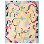 Vibrant Candy Orchard Hand Tufted Area Rug featuring a contemporary abstract design with colorful swirls in pastel shades, ideal for enhancing the aesthetics of living room spaces. This wool rug offers a modern touch to rugs for living room collections.
