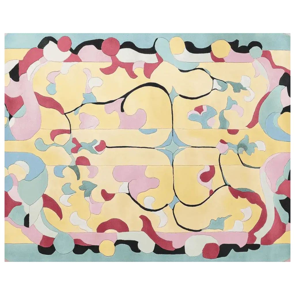 The Candy Orchard Hand Tufted Rug is a vibrant area rug perfect for adding a splash of color to your living room. This contemporary wool rug features an abstract design with a mix of soft pastels and bold colors, making it an eye-catching centerpiece for any space. Ideal for those seeking unique rugs for the living room, it combines artistry and functionality beautifully.