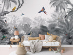 Canopy Jungle Black and White Wallpaper Mural