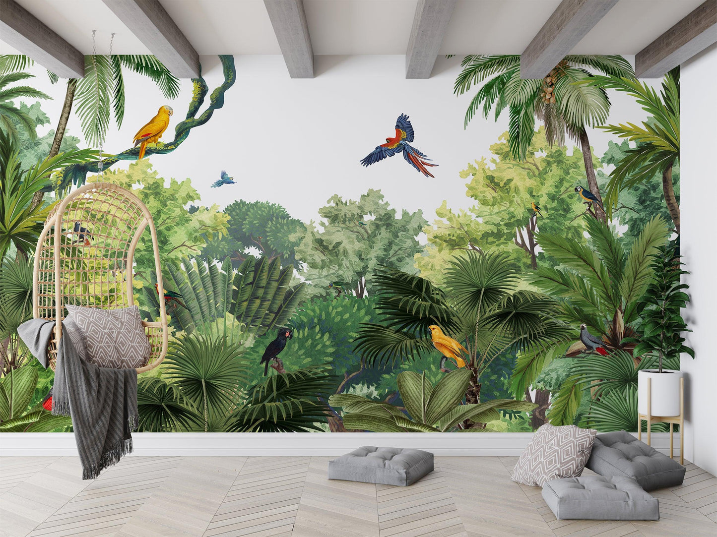 Canopy Jungle Bright Wallpaper Mural - MAIA HOMES