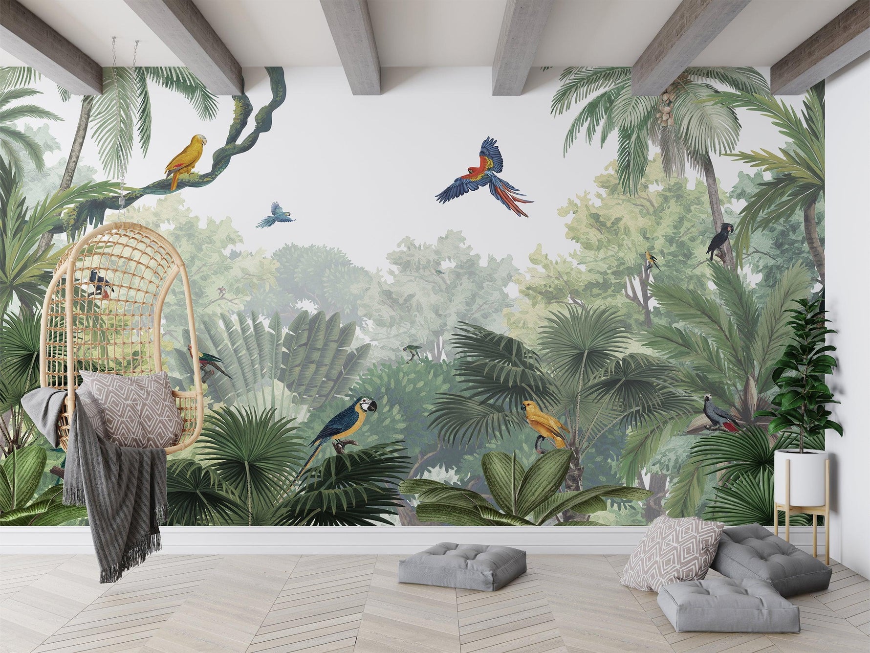 Canopy Jungle Natural Wallpaper Mural