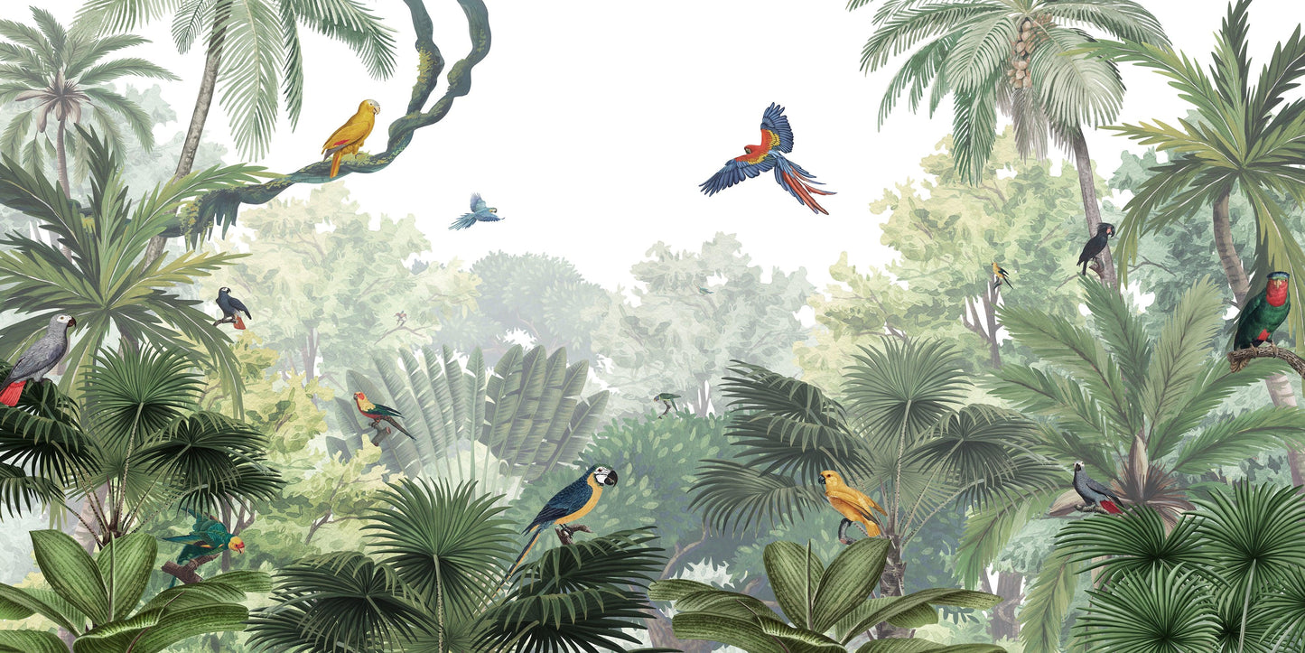 Canopy Jungle Natural Wallpaper Mural - MAIA HOMES