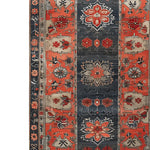 Vibrant Caucasus Heritage Knotted Wool Rug featuring intricate floral patterns in red and blue hues. This area rug is perfect for offices and living rooms, adding a touch of elegance to any space. Ideal for those seeking living room rugs 8x10 to enhance their decor.