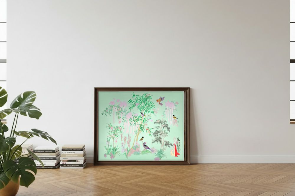 Framed room mockup - leaning