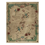 This elegant area rug features a sophisticated celestial floral design, hand-knotted with high-quality wool. The intricate floral patterns in rich colors create a timeless look, perfect for adding a touch of luxury to any living room.
