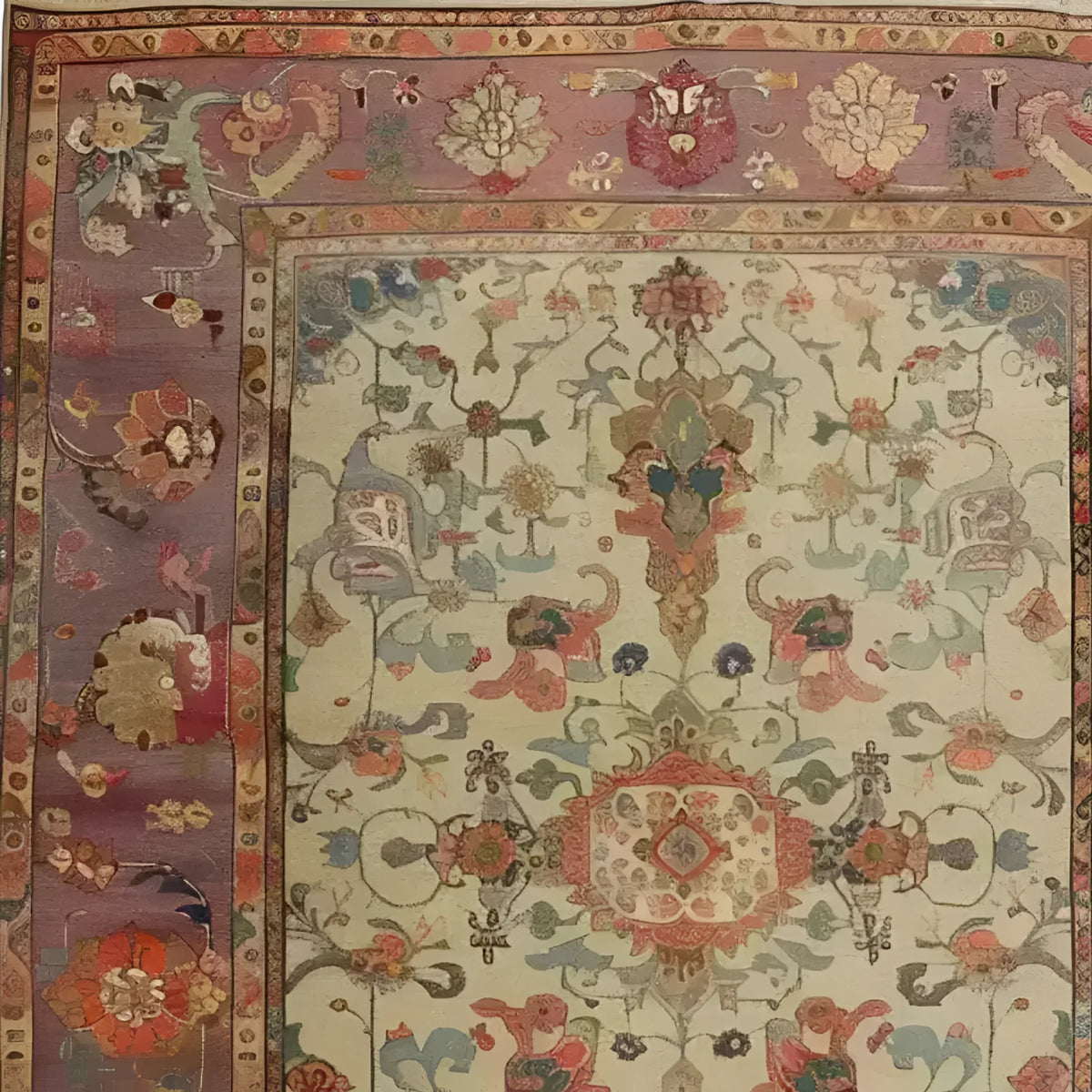 This Charming Blooms Hand Knotted Area Rug showcases an intricate vintage design with a floral pattern, perfect for adding a touch of elegance to your living room. Ideal for those seeking a unique Persian rug, this 8x10 rug blends timeless beauty with a modern aesthetic, making it an excellent choice for living room rugs.