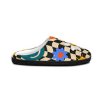 Checker Flower and Emoji Women's Indoor Slippers