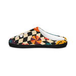 Checker Flower and Emoji Women's Indoor Slippers