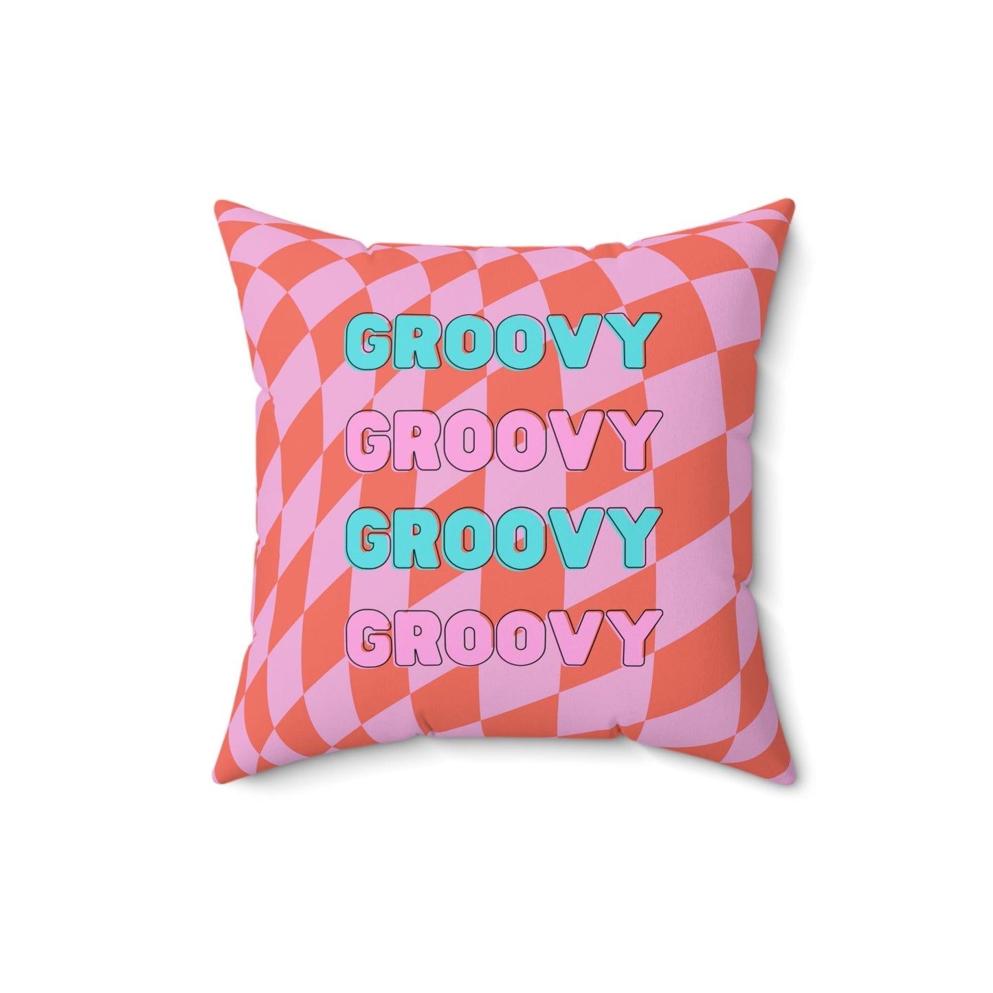 Checker Groovy Throw Pillow