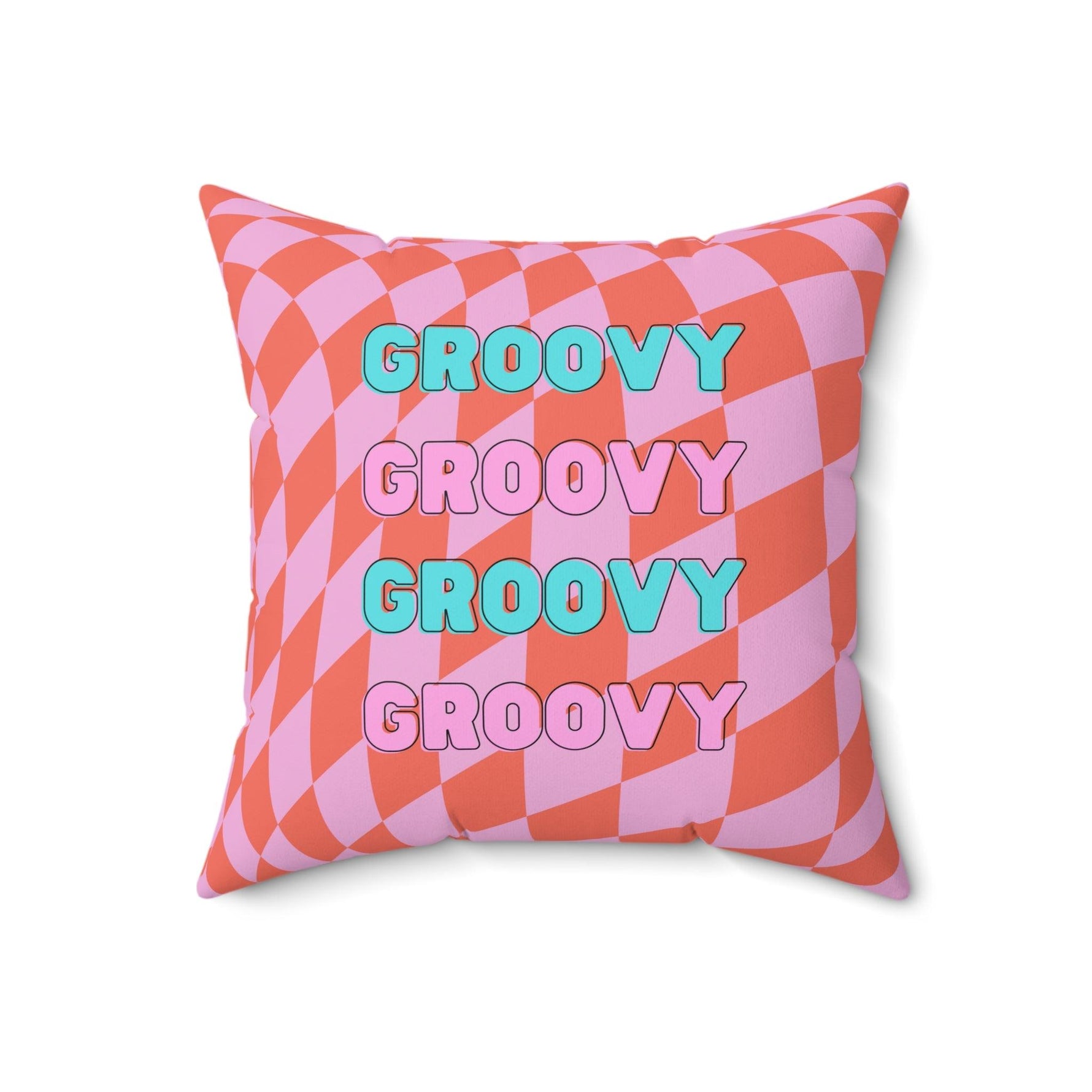 Checker Groovy Throw Pillow