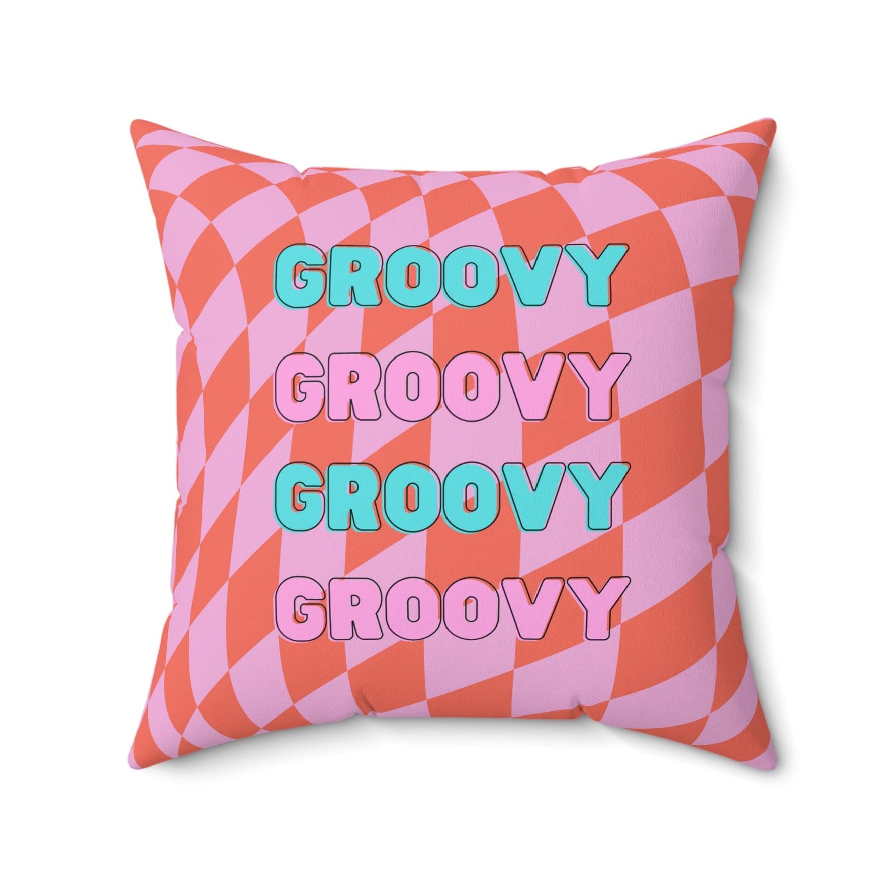 Checker Groovy Throw Pillow