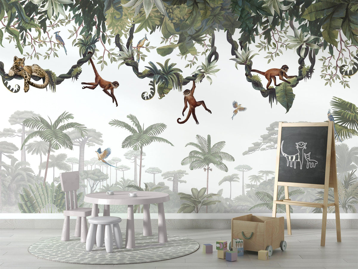 Cheeky Monkeys Wallpaper Mural