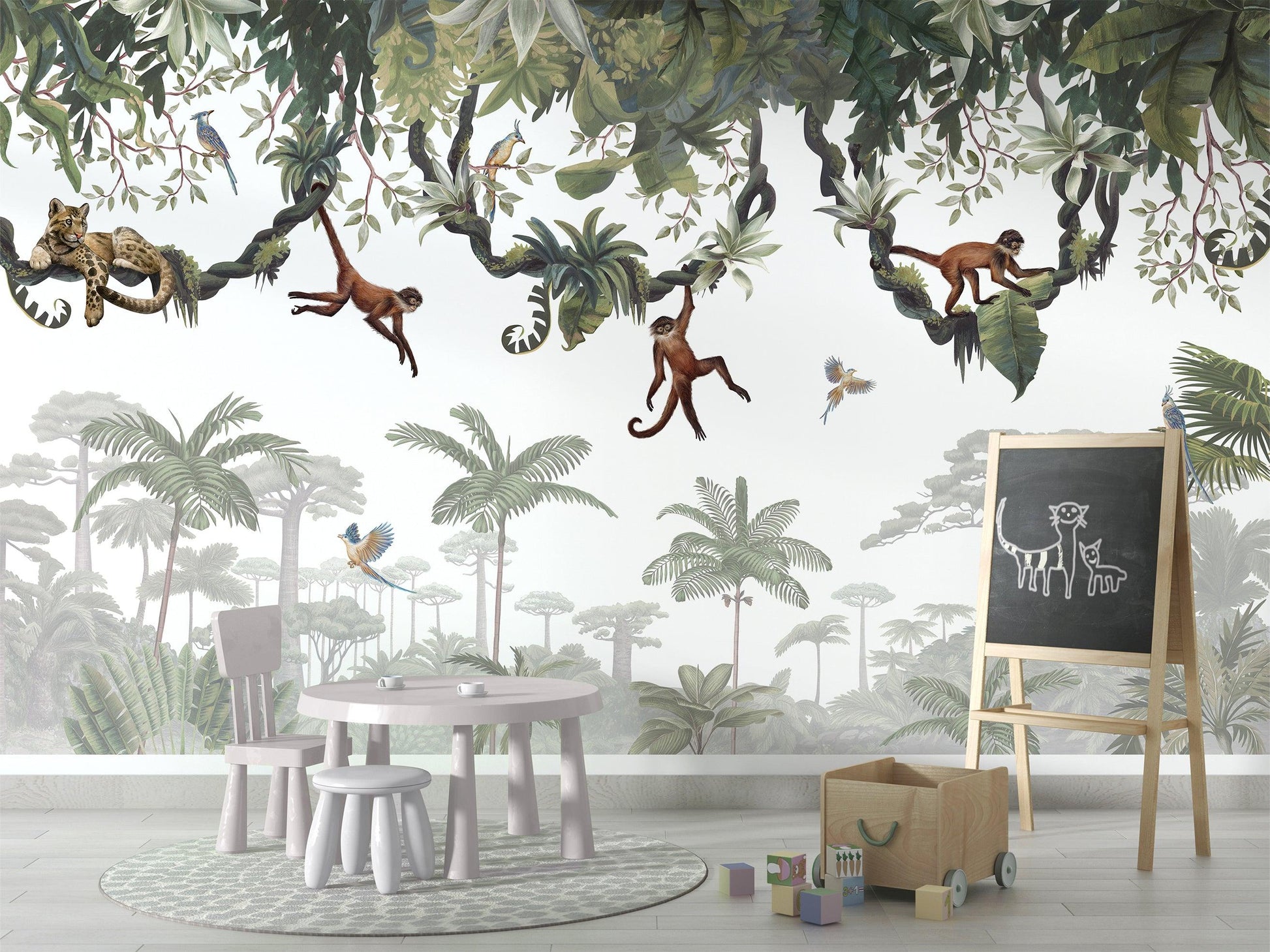 Cheeky Monkeys Wallpaper Mural - MAIA HOMES