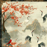 A beautifully designed hand-knotted area rug featuring a cherry blossom tree and cranes, perfect for adding a touch of elegance to your living room. This square rug showcases intricate details reminiscent of Persian rugs, making it an ideal choice for those seeking floral rugs or wool rugs. Its design complements living room rugs sized 8x10 and serves as a stunning piece among area rugs for living rooms.