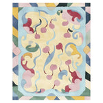 Stylish Cherry Pop Swirl Hand Tufted Area Rug featuring an abstract design with vibrant colors like red, blue, and yellow. Perfect for adding a contemporary touch to rugs for living room spaces. This wool rug brings warmth and elegance as a living room area rug.