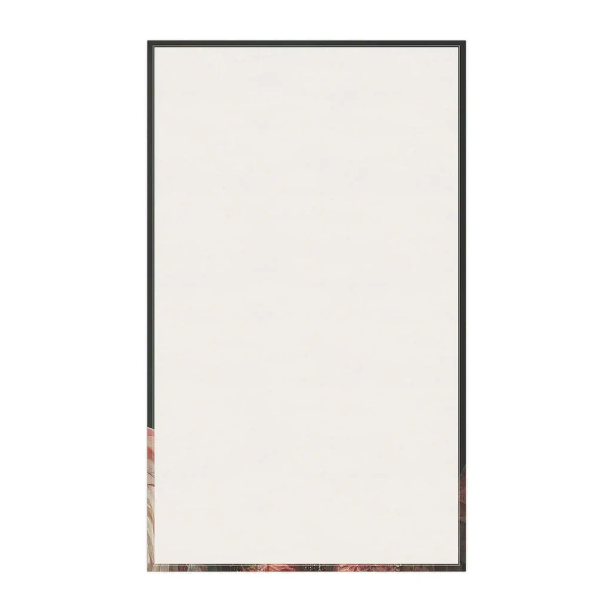 Chic Renaissance Chicken Cotton Kitchen Towel showing mostly white reverse side with pink couture chicken print peeking at bottom