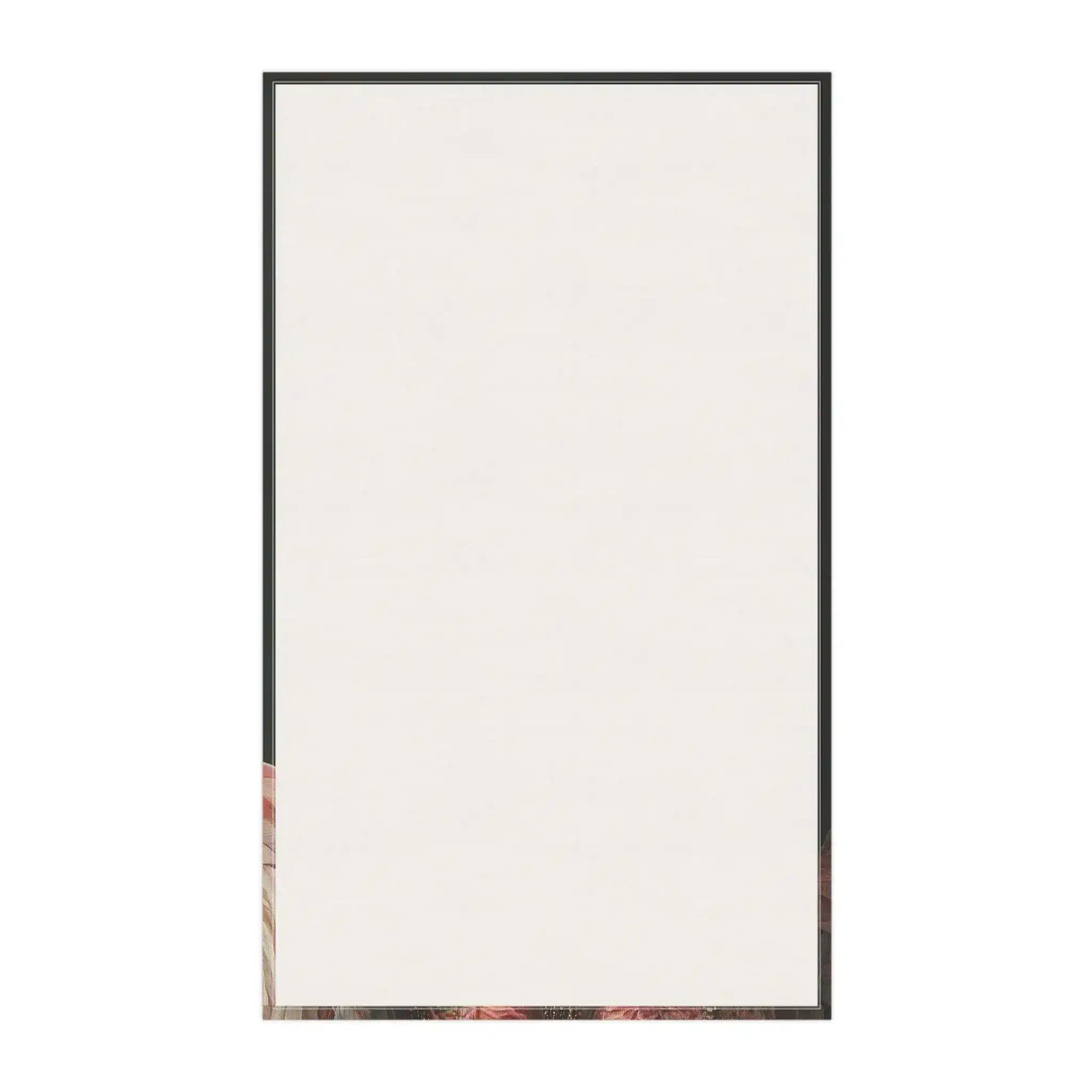 Chic Renaissance Chicken Cotton Kitchen Towel showing mostly white reverse side with pink couture chicken print peeking at bottom