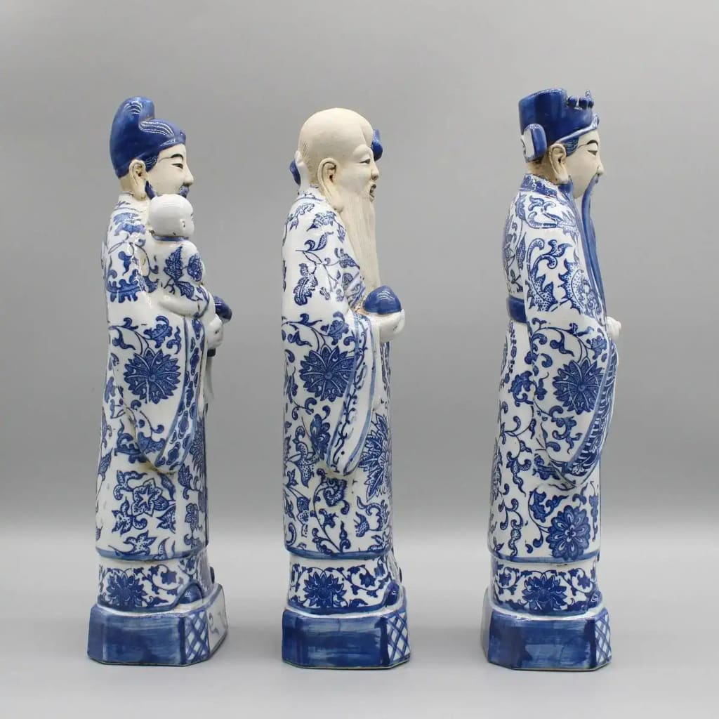 Chinese Gods Hand Painted Ceramic Figurines