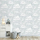 Chinoiserie Clouds and Ocean Wave Wallpaper 