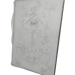 A stylish Chinoiserie Pink Tibetan Tiger Tufted Wool Rug, perfect for adding an exotic touch to living rooms and dining rooms. This area rug features a detailed abstract tiger design, ideal for those seeking vintage charm in an 8x10 wool rug.