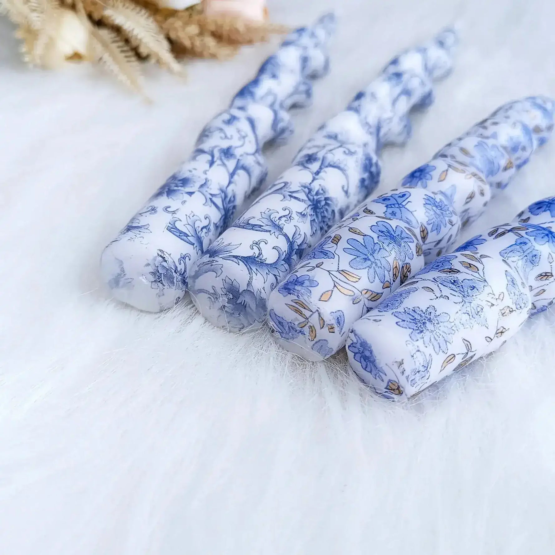 Chinoiserie Spiral Unscented Candles - MAIA HOMES