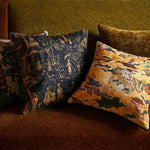 Chinoiserie style throw pillow cover featuring intricate designs and vibrant colors, perfect for adding a decorative touch to your living space.