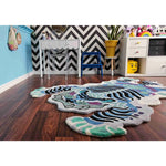 Chinoiserie Tibetan Tiger Hand Tufted Wool Rug - Blue - MAIA HOMES