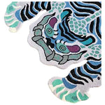 Chinoiserie Tibetan Tiger Hand Tufted Wool Rug - Blue - MAIA HOMES