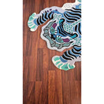 Chinoiserie Tibetan Tiger Hand Tufted Wool Rug - Blue - MAIA HOMES