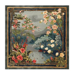 Chinoiserie Vista Hand Tufted Area Rug featuring a picturesque landscape with vibrant floral patterns and serene nature elements, perfect for enhancing the elegance of living room spaces. This wool rug adds a touch of sophistication, making it an ideal choice for large living room area rugs.