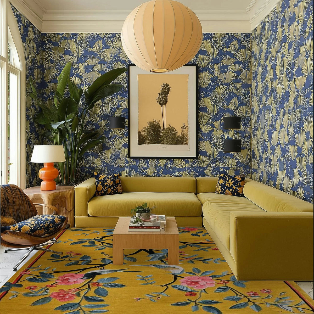 Chirping Cherry Tree Hand Tufted Rug