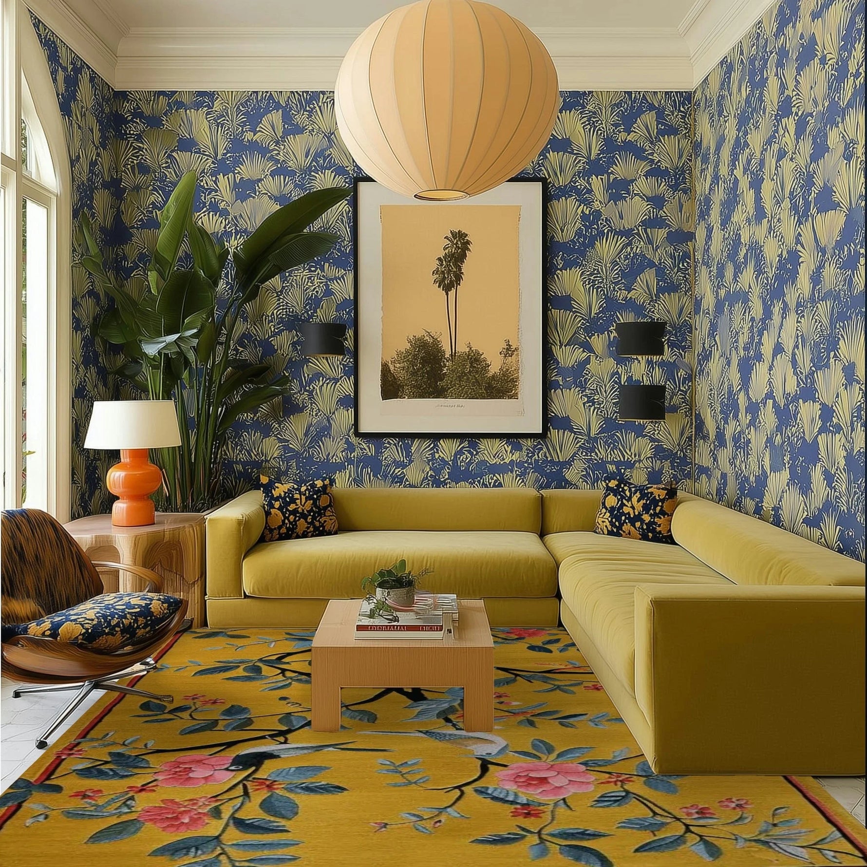 Chirping Cherry Tree Hand Tufted Rug