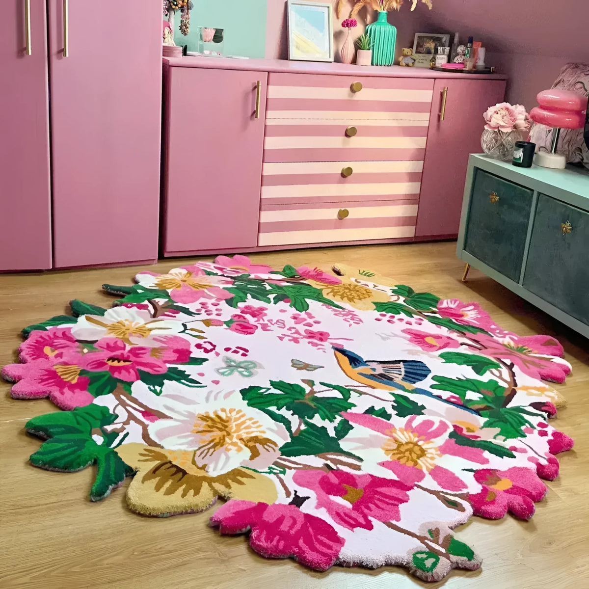 Chromatic Bloom Hand Tufted Round Rug - Vibrant - MAIA HOMES