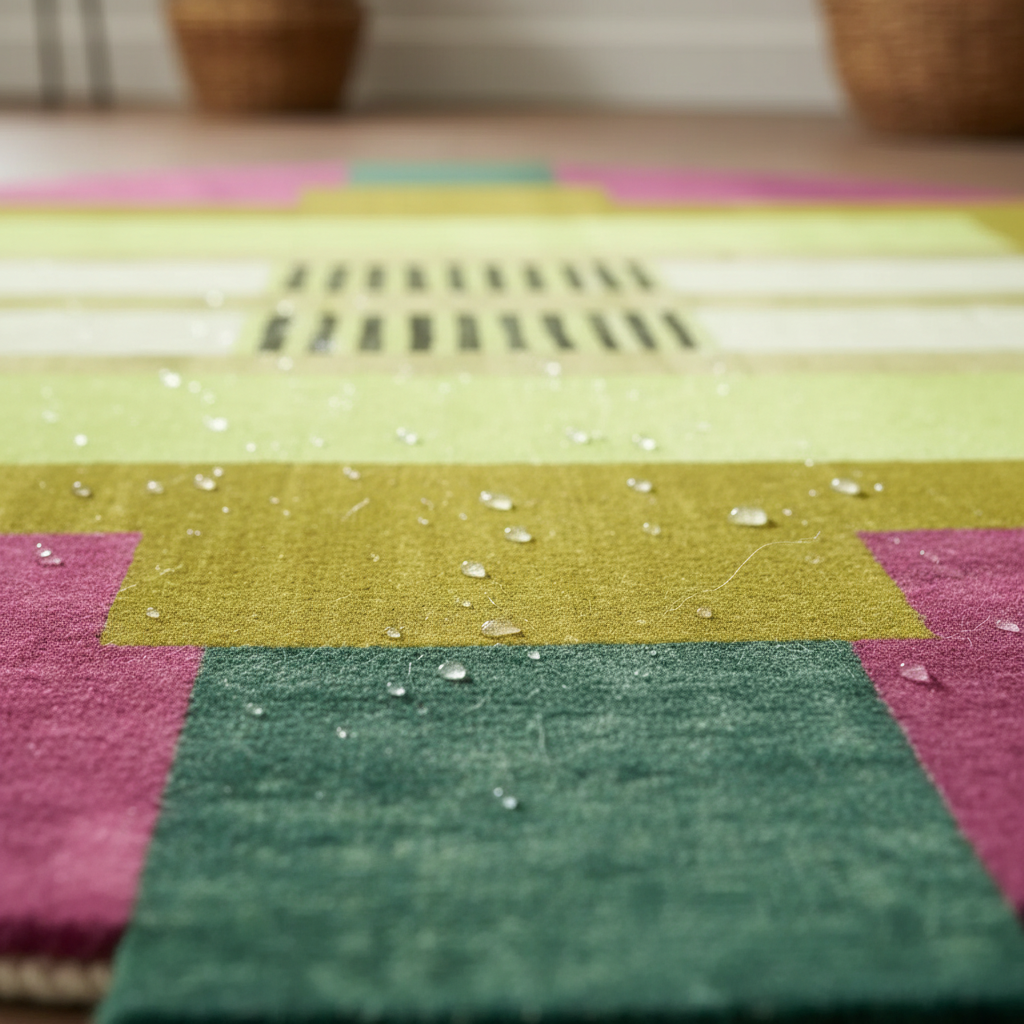 Vibrant Circle of Aztec Round Hand Tufted Wool Rug, featuring a rich abstract design with geometric shapes and bold colors. Perfect for adding a splash of color to your office or living room, this area rug brings warmth and style to any space.