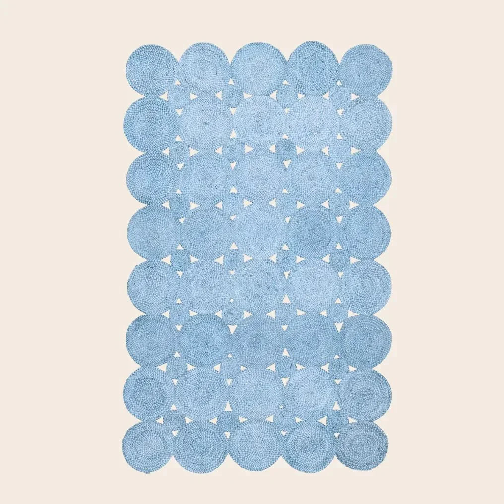 Circle of Life Braided Area Jute Rug - Blue — Swatch 12" x 12"