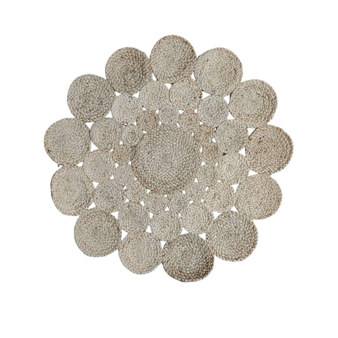 Circles Round Jute Rug - Natural