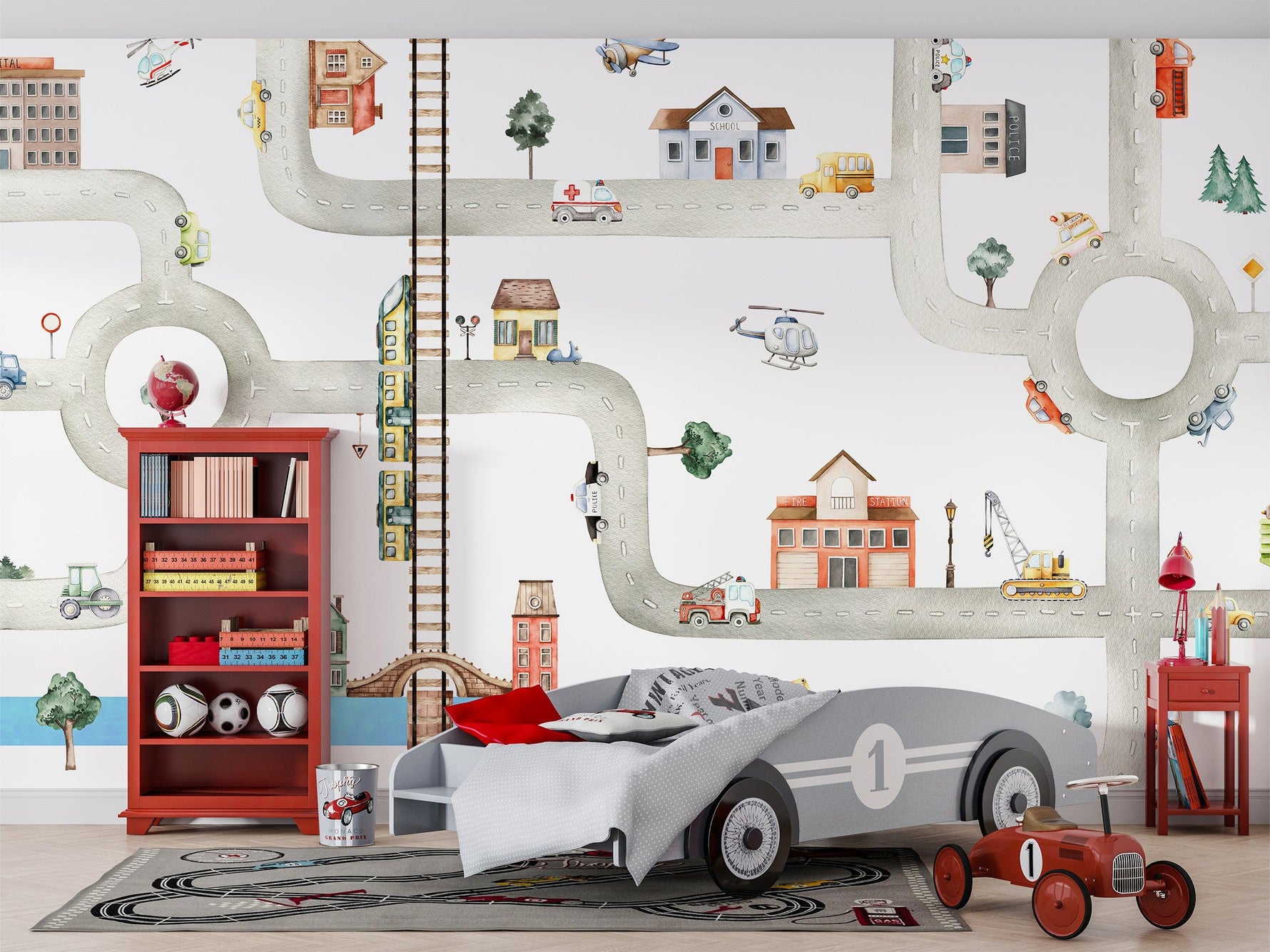 City of Vehicles Wallpaper Mural