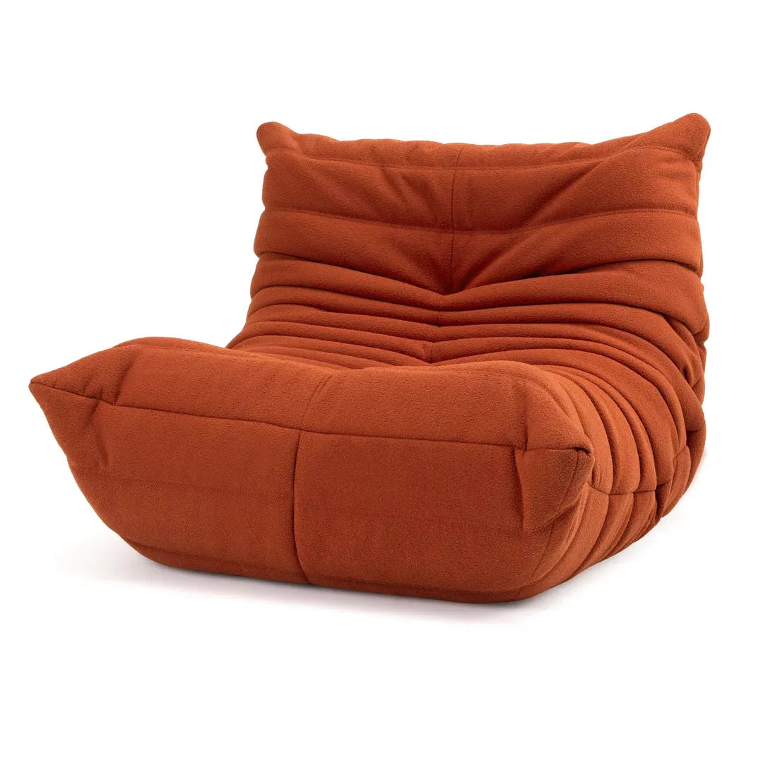 Classic Armless Lazy Lounge Chair - Suede Orange