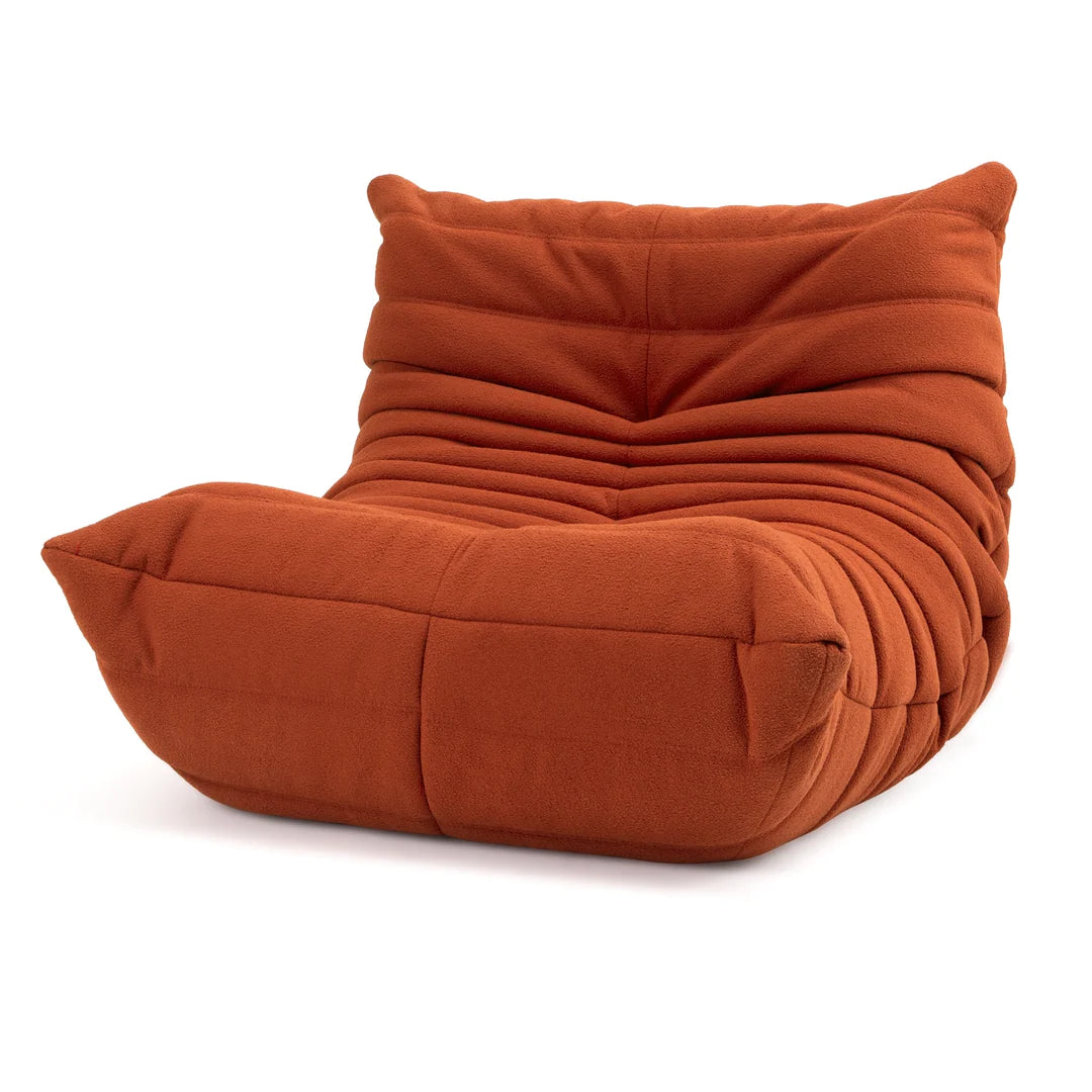Classic Armless Lazy Lounge Chair - Suede Orange - MAIA HOMES