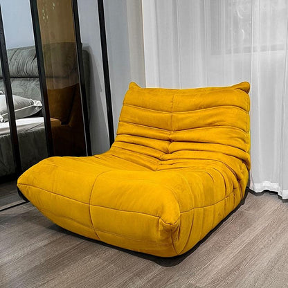 Classic Armless Lazy Lounge Chair - Suede Yellow - MAIA HOMES