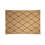 Classic Diamond Jute Rug in natural color, perfect for adding a touch of elegance to living rooms and dining rooms. This large area rug features a geometric diamond pattern, ideal for both formal dining room settings and casual spaces.