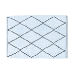 Classic Diamond Moroccan Berber Handwoven Wool Area Rug - Sky Blue