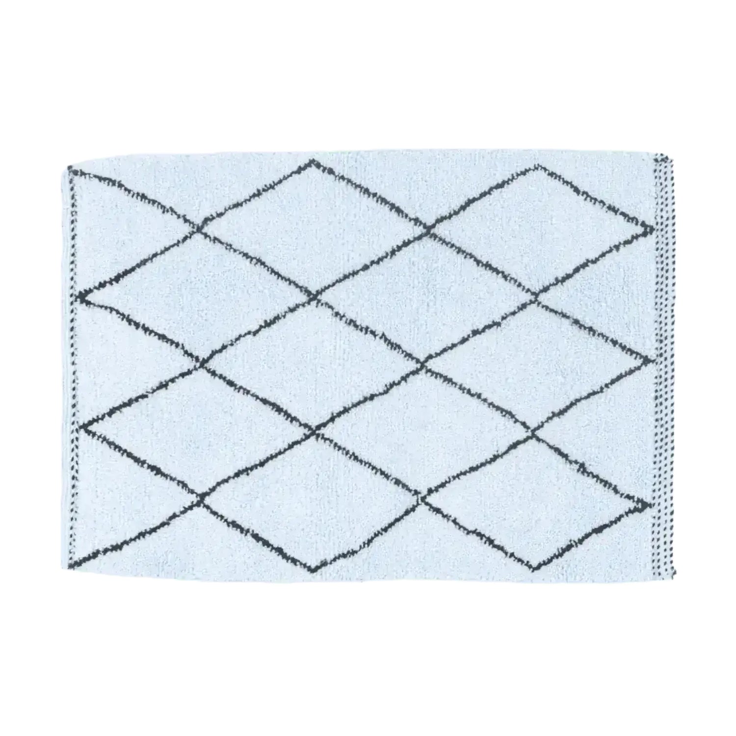 Classic Diamond Moroccan Berber Handwoven Wool Area Rug - Sky Blue