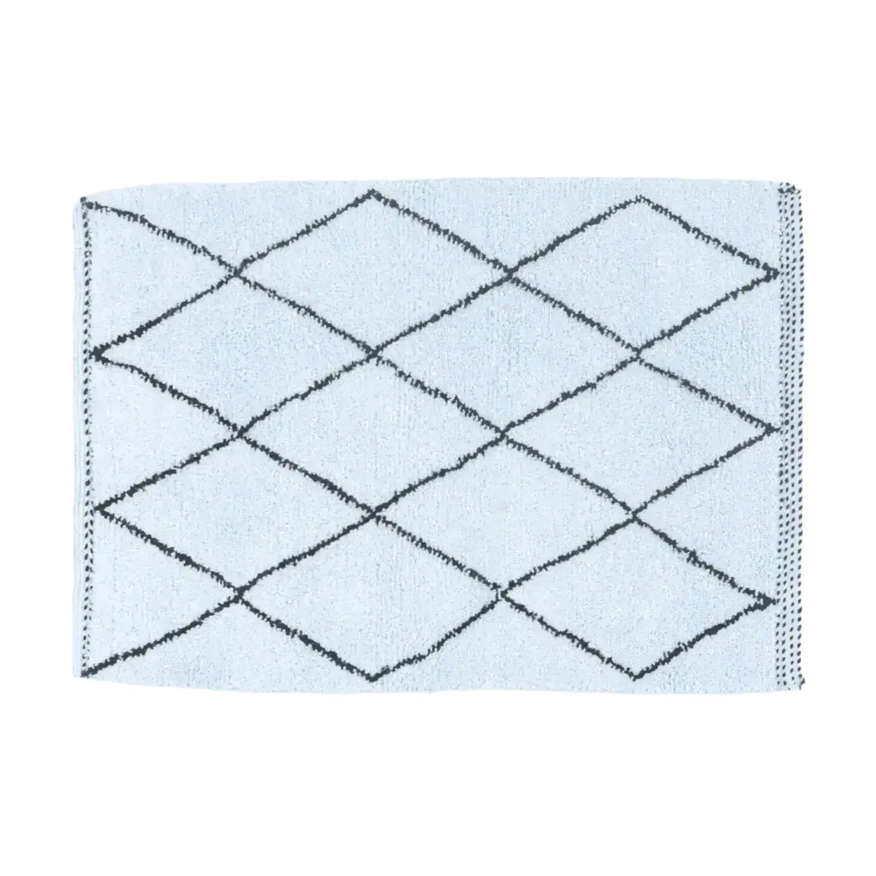 Classic Diamond Moroccan Berber Handwoven Wool Area Rug - Sky Blue