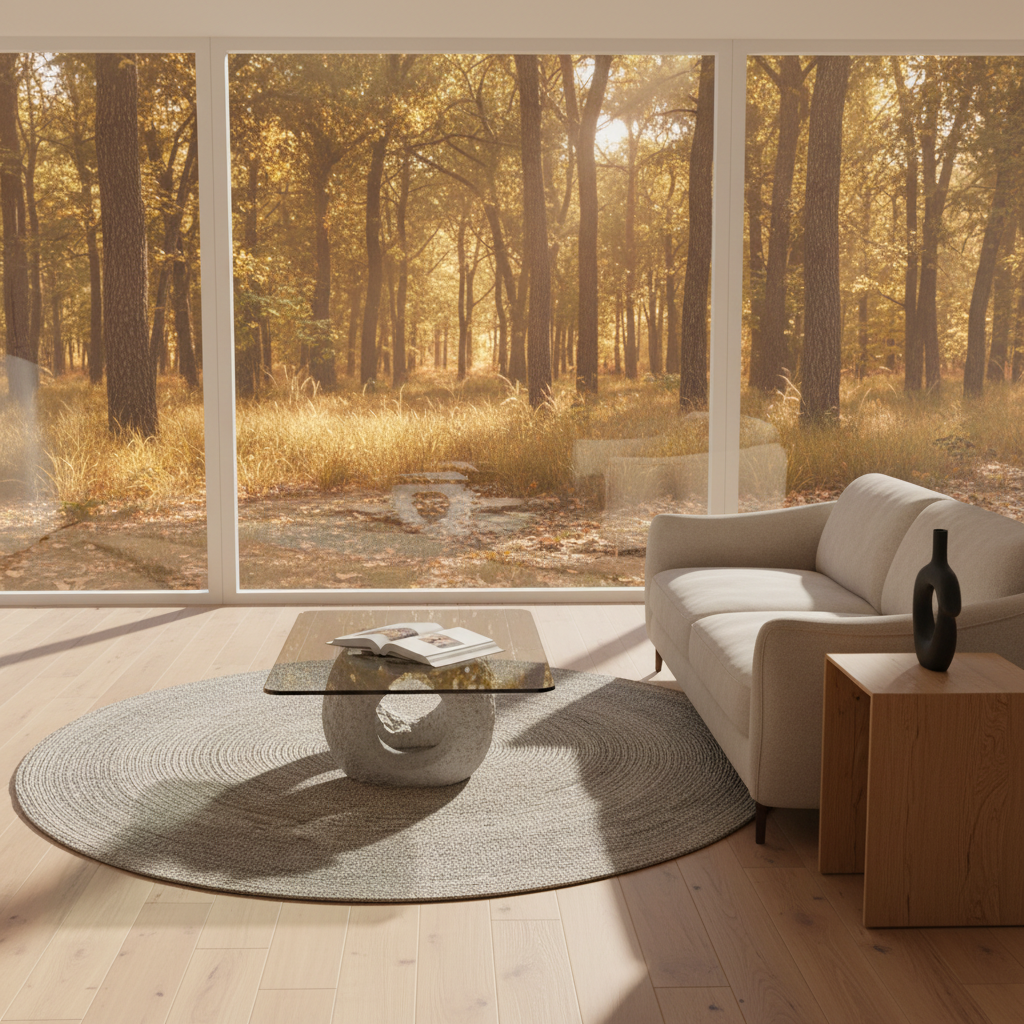 Classic Gray Round Jute Rug