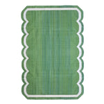 Classic Green Scallop Cotton Rug